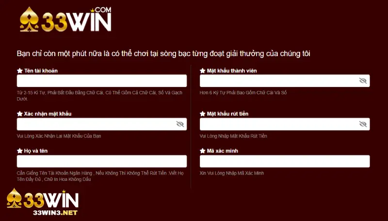 Đăng ký 33WIN