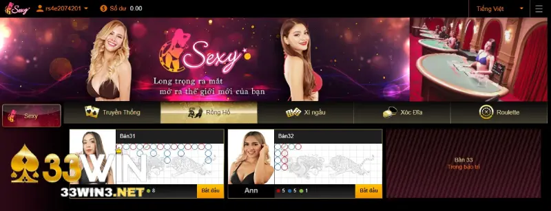 Truy cập rồng hổ 33win