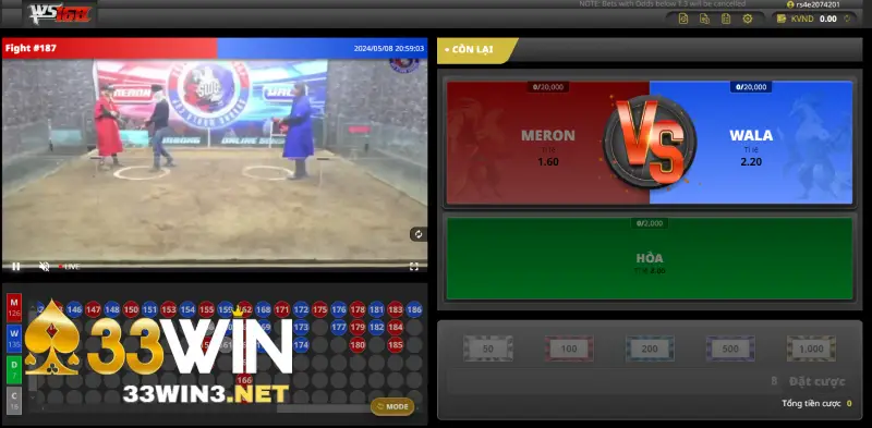 Giao diện ws168 đá gà 33win