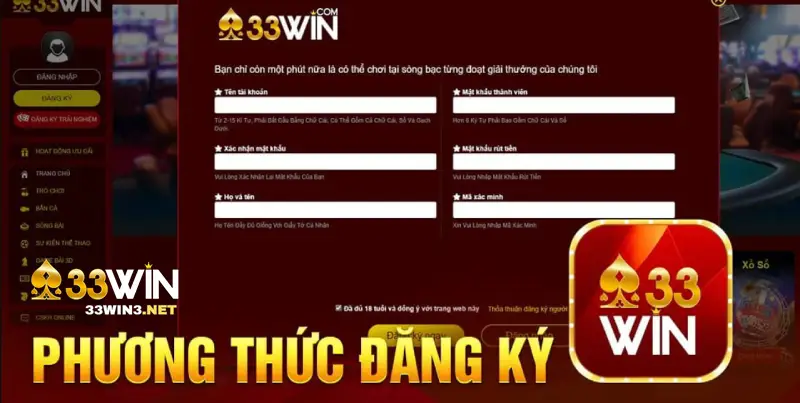 Lưu ý khi đăng ký 33win