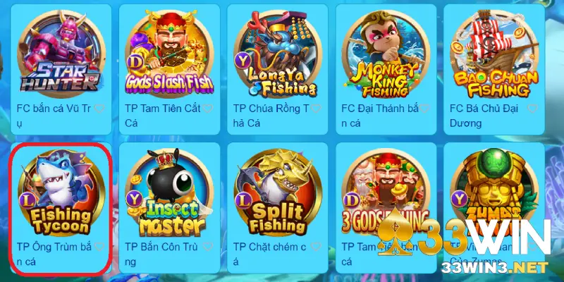Ông trùm bắn cá 33win